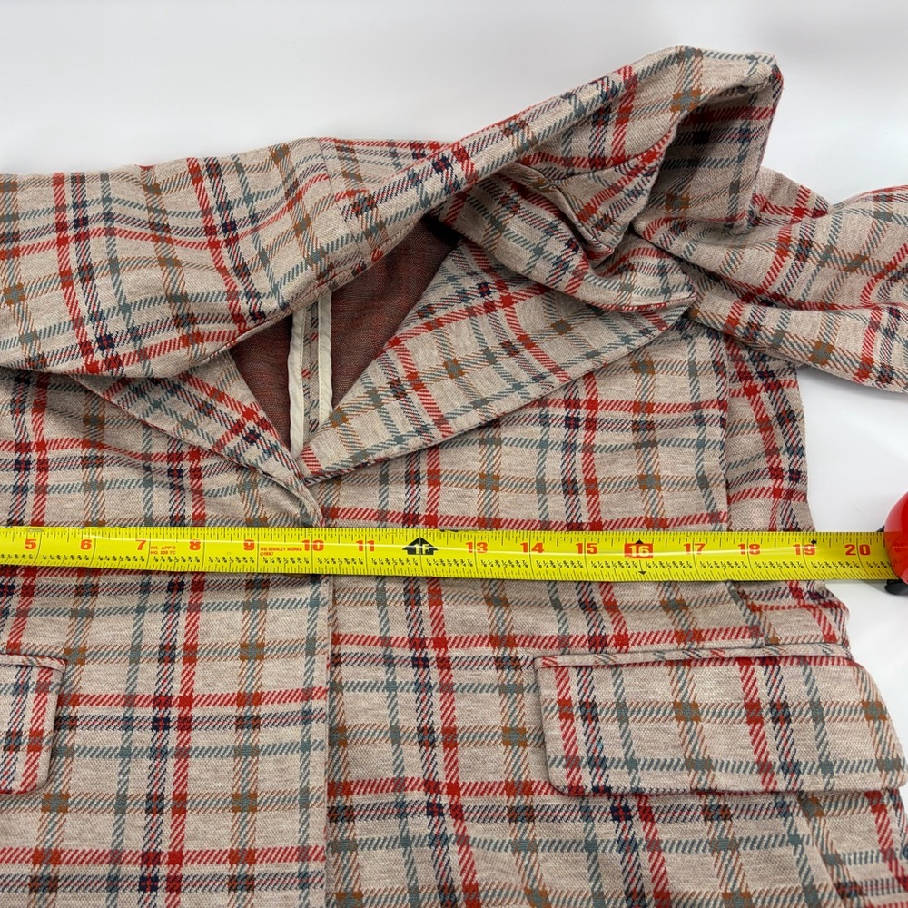 Altar'd State Aubree Blazer Jacket,‎ Brown Tan Plaid Size Large - Picture 8 of 9